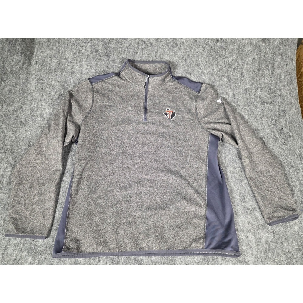 Under Armour Texas Tech Red Raiders Fleece Pullover Mens 2XL Gray 1/4 Zip Jacket